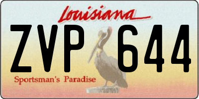 LA license plate ZVP644
