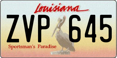 LA license plate ZVP645