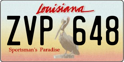 LA license plate ZVP648