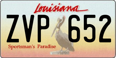 LA license plate ZVP652