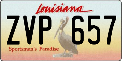 LA license plate ZVP657