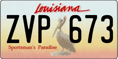 LA license plate ZVP673