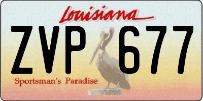 LA license plate ZVP677