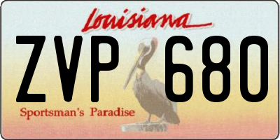 LA license plate ZVP680