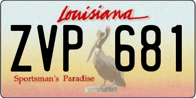 LA license plate ZVP681