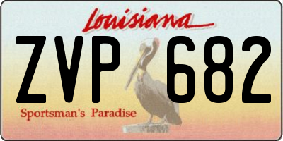 LA license plate ZVP682