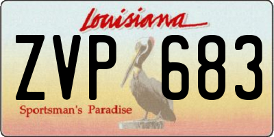 LA license plate ZVP683