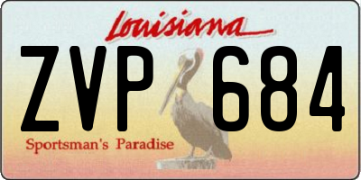 LA license plate ZVP684