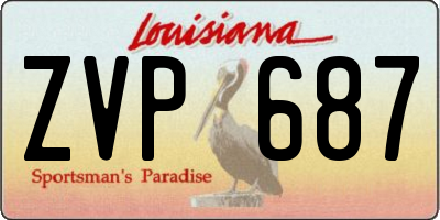 LA license plate ZVP687