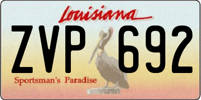 LA license plate ZVP692
