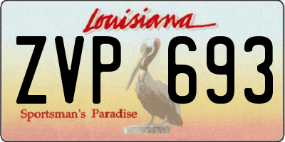 LA license plate ZVP693