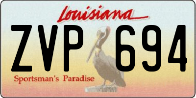 LA license plate ZVP694