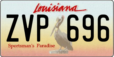 LA license plate ZVP696