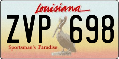 LA license plate ZVP698