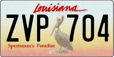 LA license plate ZVP704