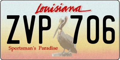 LA license plate ZVP706