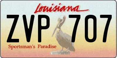 LA license plate ZVP707
