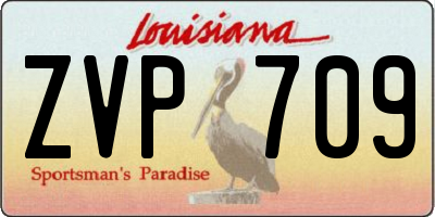 LA license plate ZVP709