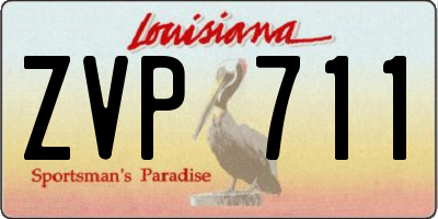 LA license plate ZVP711