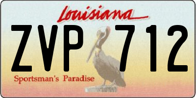 LA license plate ZVP712
