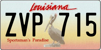 LA license plate ZVP715