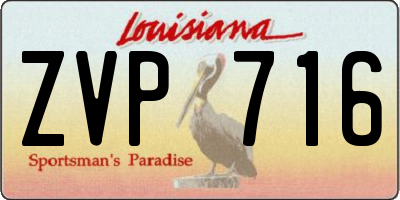LA license plate ZVP716