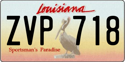 LA license plate ZVP718