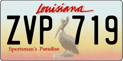 LA license plate ZVP719