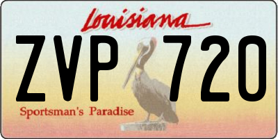 LA license plate ZVP720