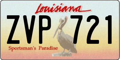 LA license plate ZVP721