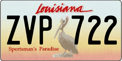 LA license plate ZVP722