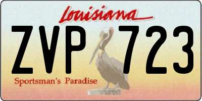 LA license plate ZVP723