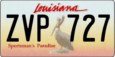 LA license plate ZVP727