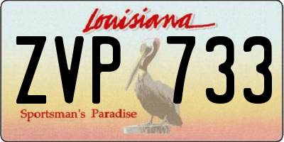 LA license plate ZVP733