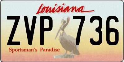 LA license plate ZVP736