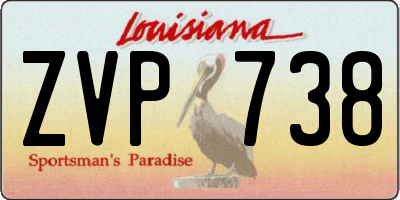 LA license plate ZVP738