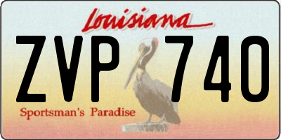 LA license plate ZVP740