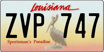 LA license plate ZVP747