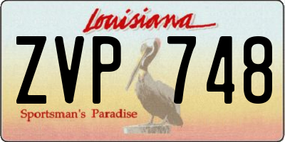 LA license plate ZVP748