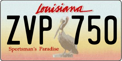 LA license plate ZVP750