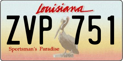 LA license plate ZVP751