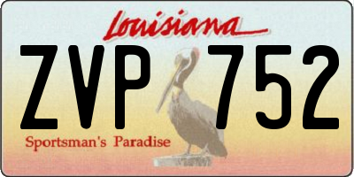 LA license plate ZVP752
