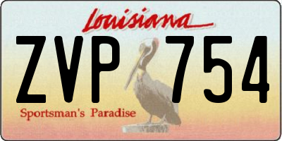 LA license plate ZVP754