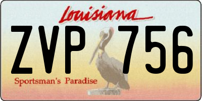 LA license plate ZVP756