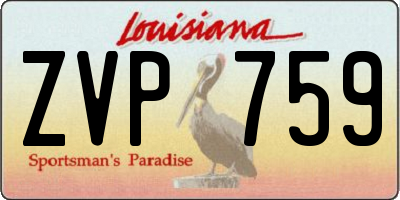 LA license plate ZVP759