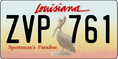 LA license plate ZVP761