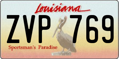 LA license plate ZVP769