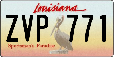 LA license plate ZVP771
