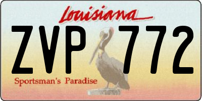 LA license plate ZVP772
