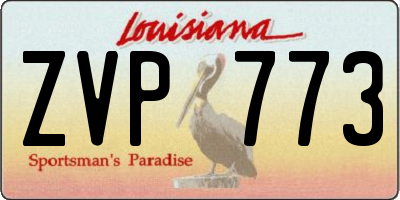 LA license plate ZVP773